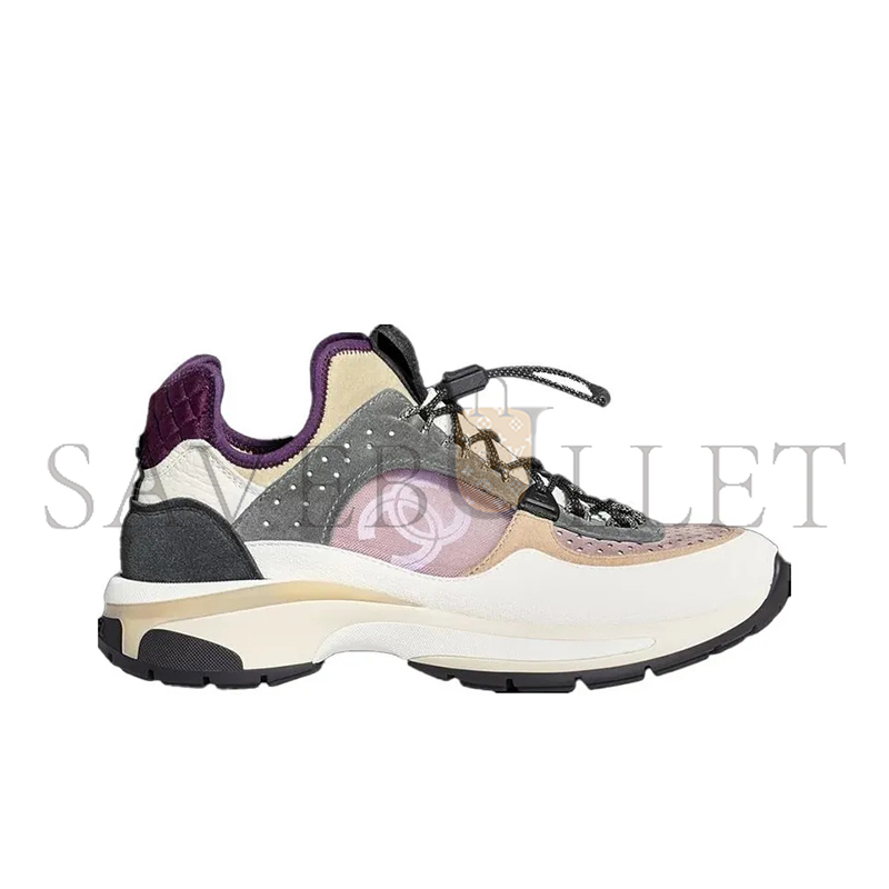 CHANEL SNEAKERS FABRIC, SUEDE CALFSKIN, MESH & FABRIC WHITE, GRAY, PURPLE G39488 Y56142 K4944